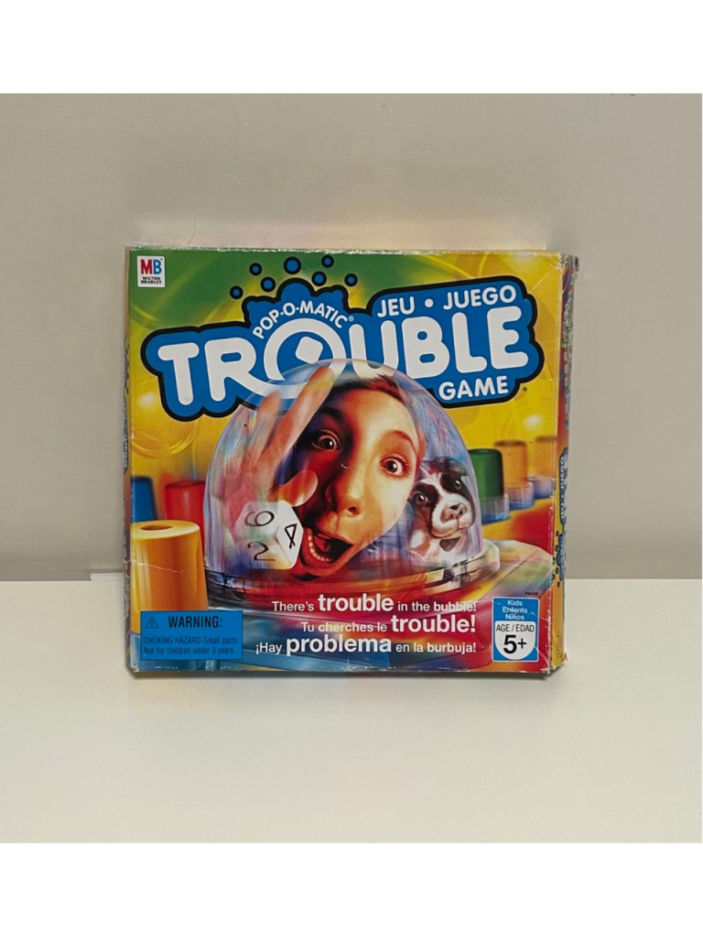 Kids Milton Bradley Trouble Board Game Yellow Multi-color